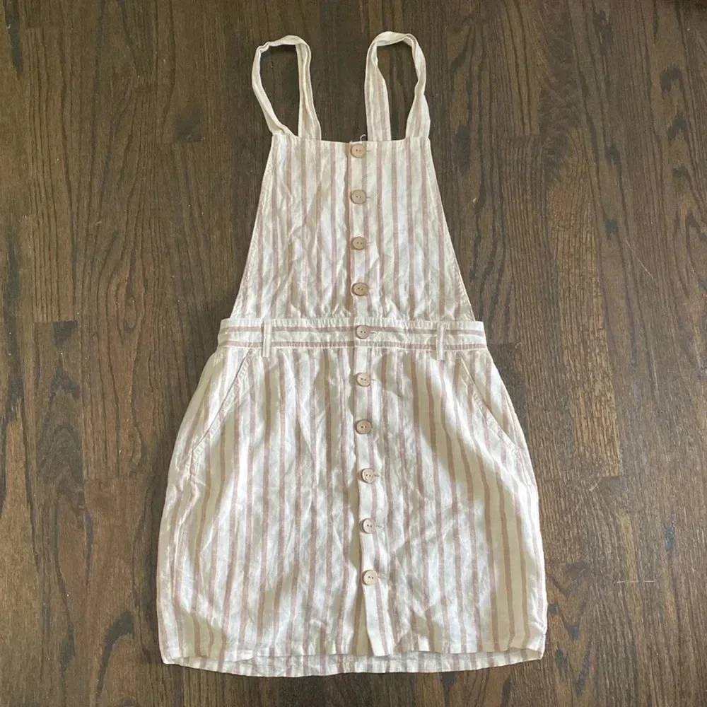 Garage Striped Overall Dress - Picture 1 of 4